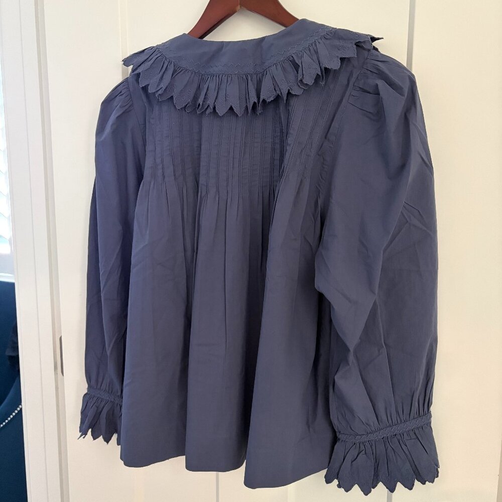 DOEN Sz L Hickory Top in Atlantic Blue - Picture 3 of 4